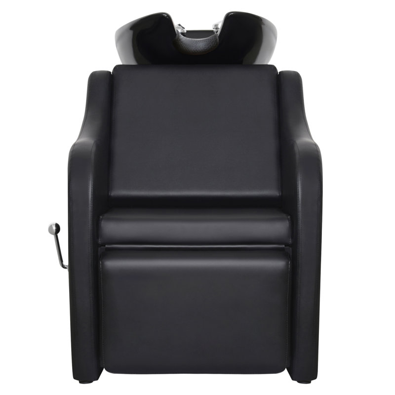 Fauteuil de lavabo en céramique, Similicuir noir
