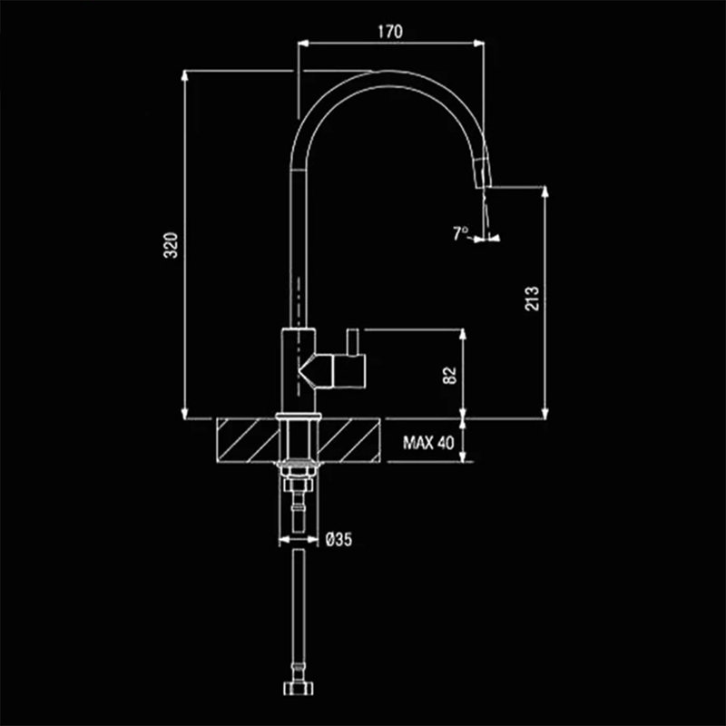Maestro Bath Kitchen Faucet, Polished Chrome