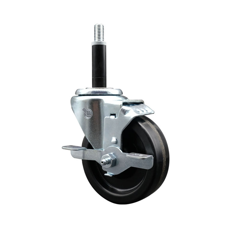 Phenolic Swivel Expanding Stem Caster with Brake SCC TLB 4" x 3/4"