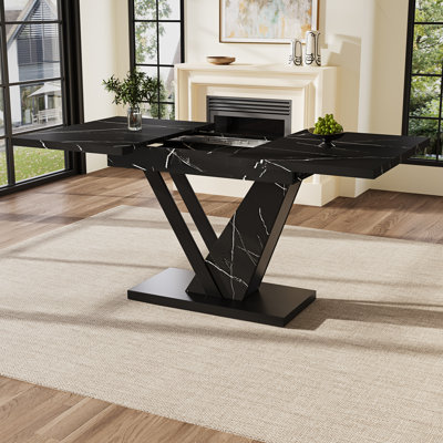 Extendable Metal Base Dining Table