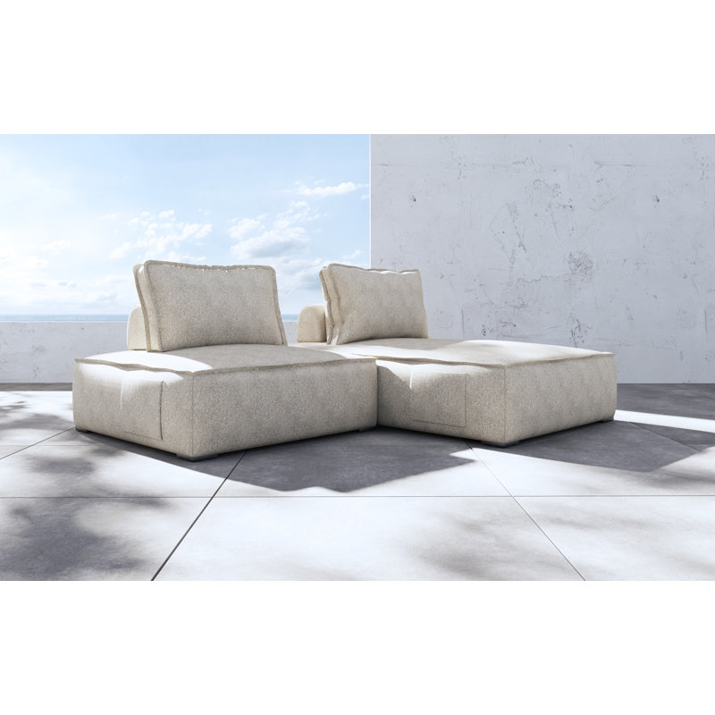 Canapé modulaire d'extérieur 01 en gris texturé Mirri