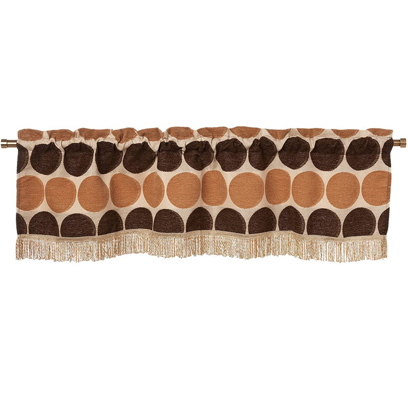 Haylo Polka Dots Tailored Window Valance, Brown