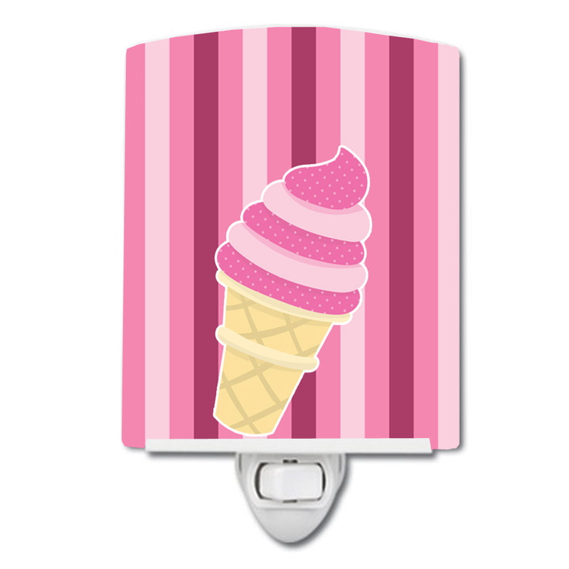 Ice Cream Cone Swirl Ceramic Night Light
