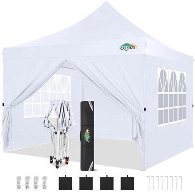 10x10 Gazebo Pop Up Canopy Tent, Commercial Outdoor Gazebo with 4 Sidewalls