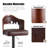 Modern Brown Microsuede Upholstered Metal Frame Swivel and Height Adjustable Bar Stools Set of 2-1044868228