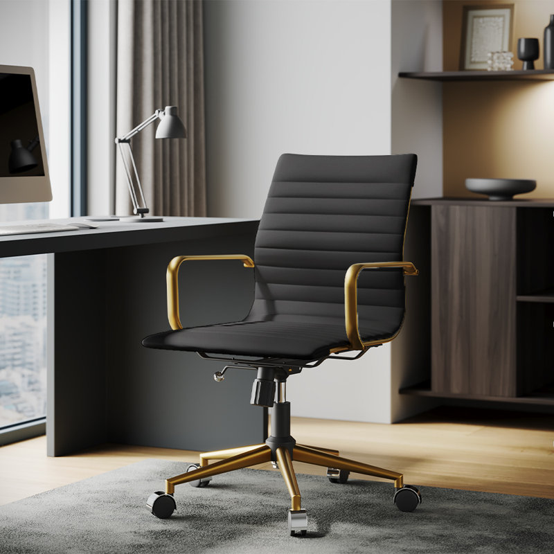 Rogalski Task Chair, Black, Gold
