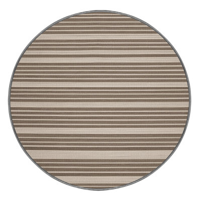  Washable Taupe White Striped Area Rug