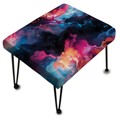 Repose-pieds rose et bleu Galactic Dreams Marble
