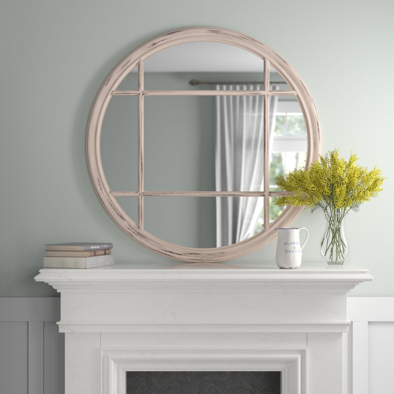 Daphne Wood Round Wall Mirror
