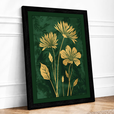 Golden Study Botanical - Framed Print