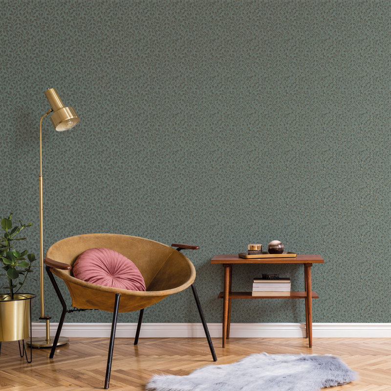 Bryanna 1005cm x 53cm Matte Wallpaper Roll, Dark Green