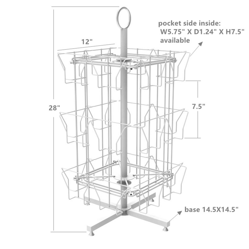 24 Pocket 5X7 Greeting Card Rack Post Card Display Rack Stand Countertop Spinner Rack