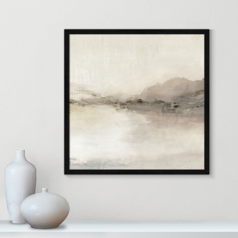 «Blush Horizon II» par Isabelle Z, L 23,5 po x H 23,5 po, Impression encadrée, Grain de bois noir