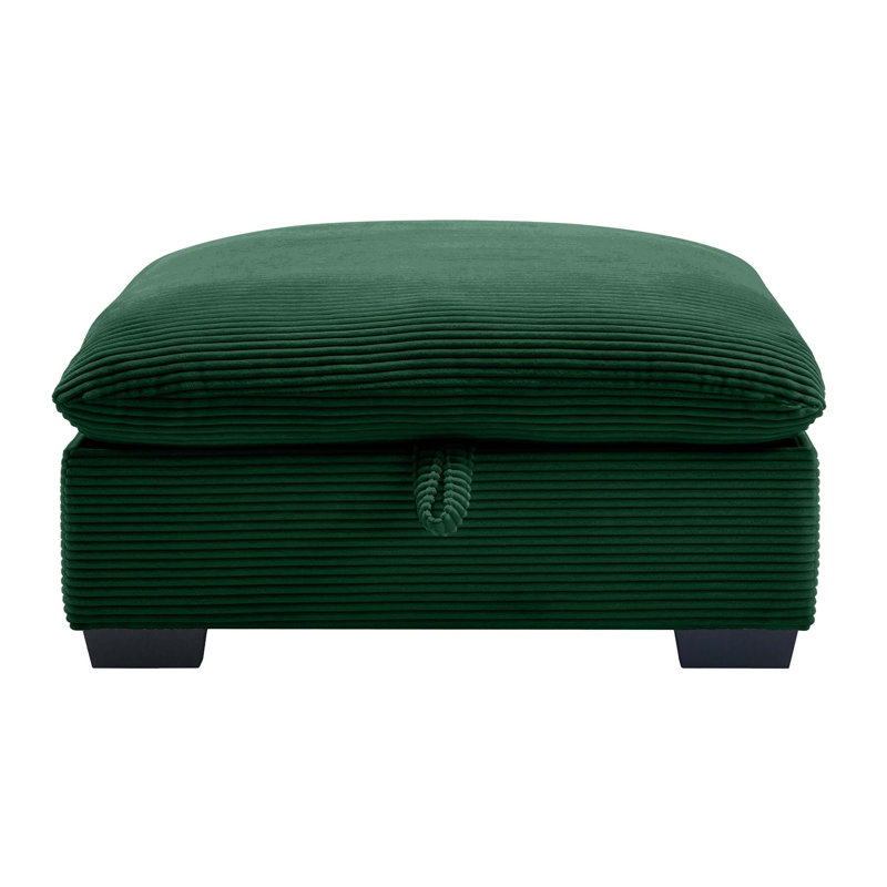 Corduroy Fabric Ottomans Footrest,For Versatile Comfort And Style., Green