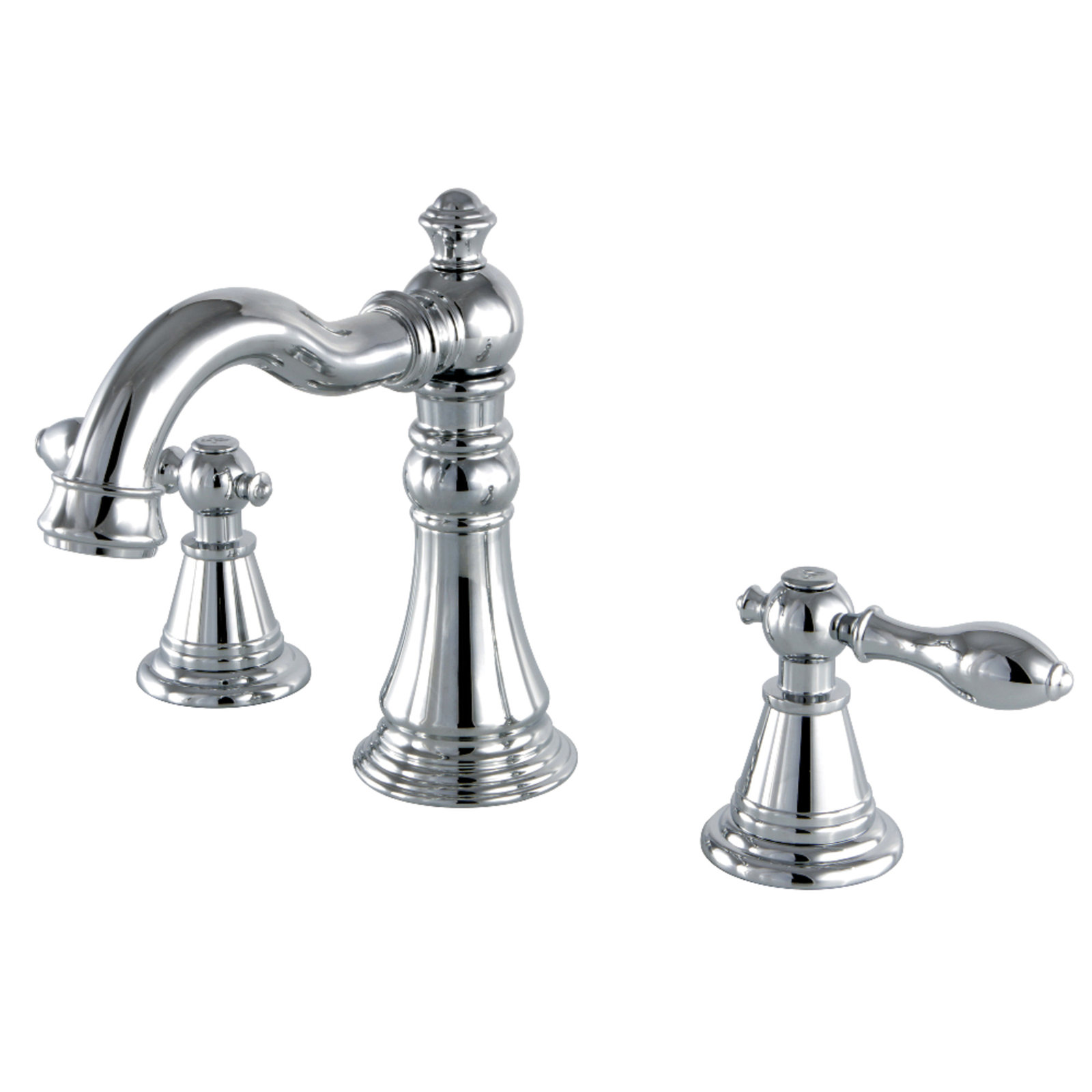 Victorian Widespread Faucet with Pop-Up Drain, Polished Chrome