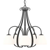 Sweeping Taper 5 - Light Shaded Classic/Traditional Chandelier