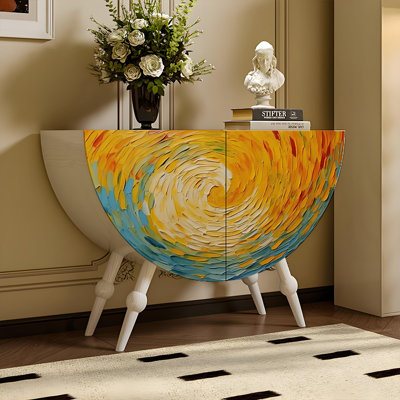 Armoire demi-ronde moderne en bois massif