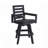 Outdoor Swivel Bar Stools, Carbon HDPE Patio Chair with 360° Swivel Ladderback, All-Weather Bar Height Stool for Deck and Poolside-2096218161