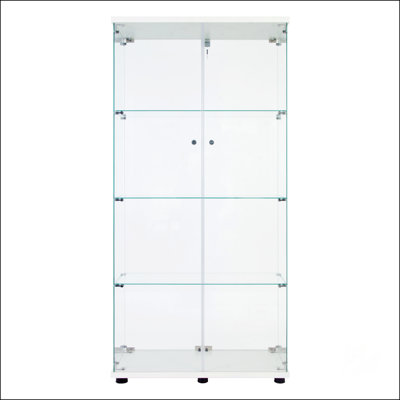 Vitrine à deux portes en verre avec 7 tablettes, durable et sécuritaire pour les objets de collection et les décorations
