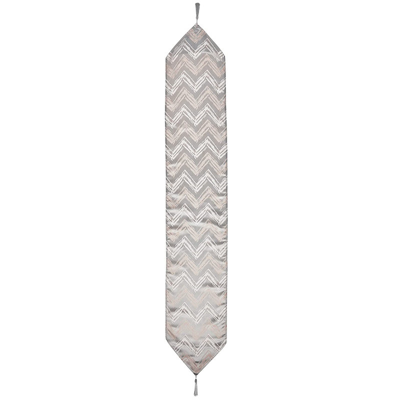 Chevron Table Runner, Silver