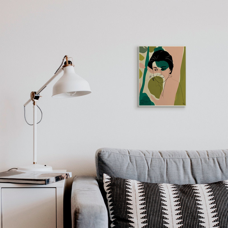 Frankenthaler, peintre, portrait, formes vertes abstraites, Plaque murale, H 15 po x l 10 po
