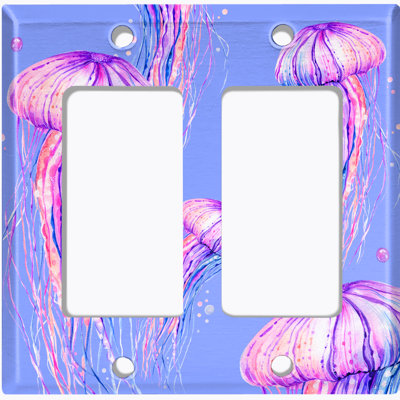 Jelly Fish Pink Party Lavender Nautical & Beach 2 - Gang Rocker Standard Wall Plate