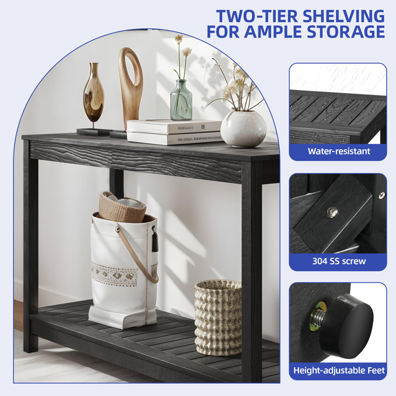 Dhevansh 38.3'' Console Table, Black