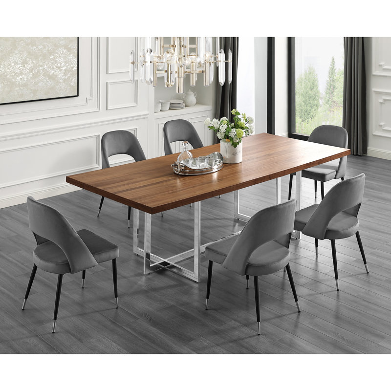 Table de salle à manger Kirtos, Doré, Noyer, L 78,8 po x l 39,5 po