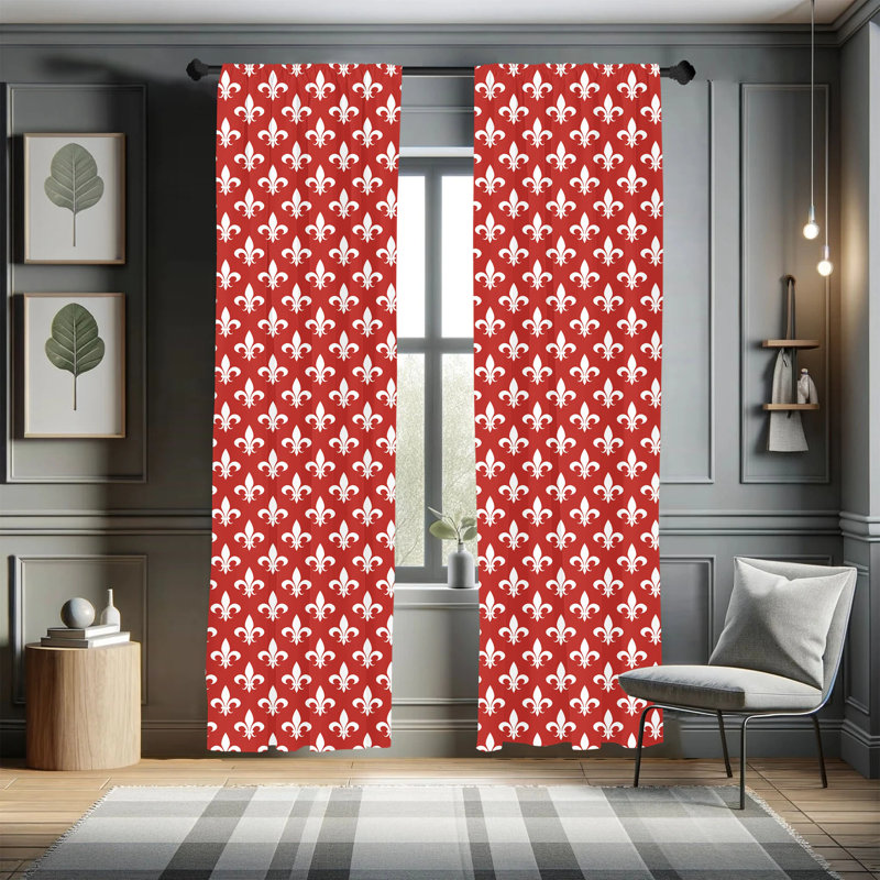 Geometric Semi-Sheer Rod Pocket Sliding Panel, 28" x 95"