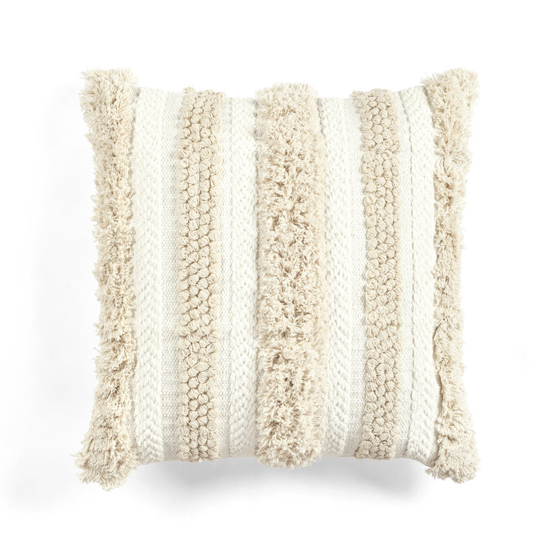 Ivory Cotton Euro Tufted Decorative Pillow Cover