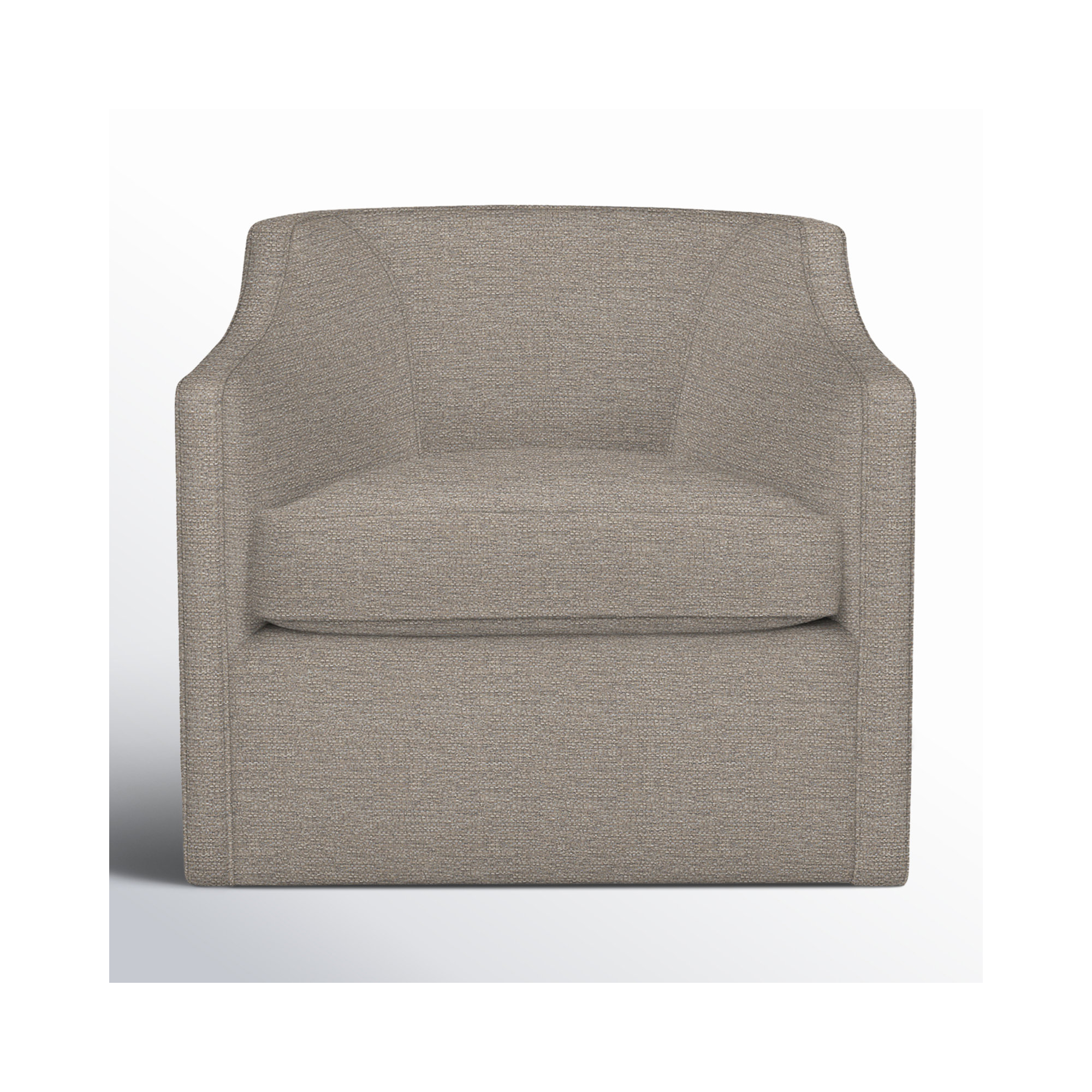 Marietta Upholstered Swivel Armchair, Drusky Linen Sustain® Basketweave