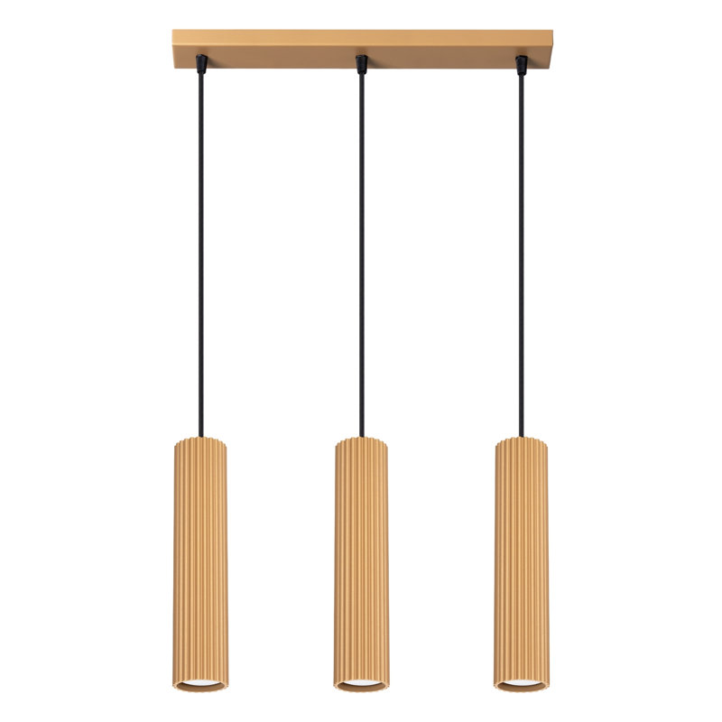 Bonina - Light Brushed Nickel Pendant, 46.5cm W x 15cm D, Gold, 3 Lights