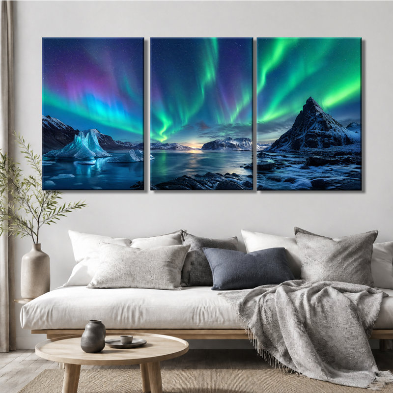 Toile, art mural Aurora Borealis, 28 * 40 pouces * 3
