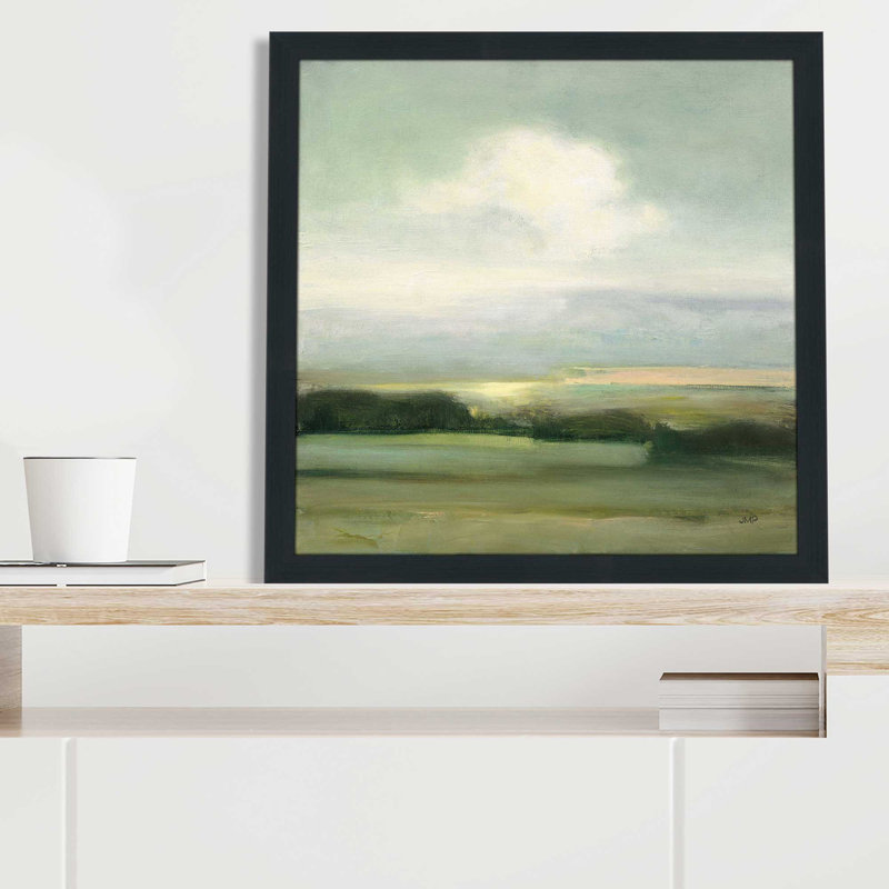 Vue du haut par Julia Purinton - Peinture, L 37,5 po x H 37,5 po, Cadre noir