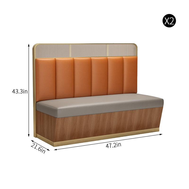Banc rembourré en similicuir Light Luxury Fashion