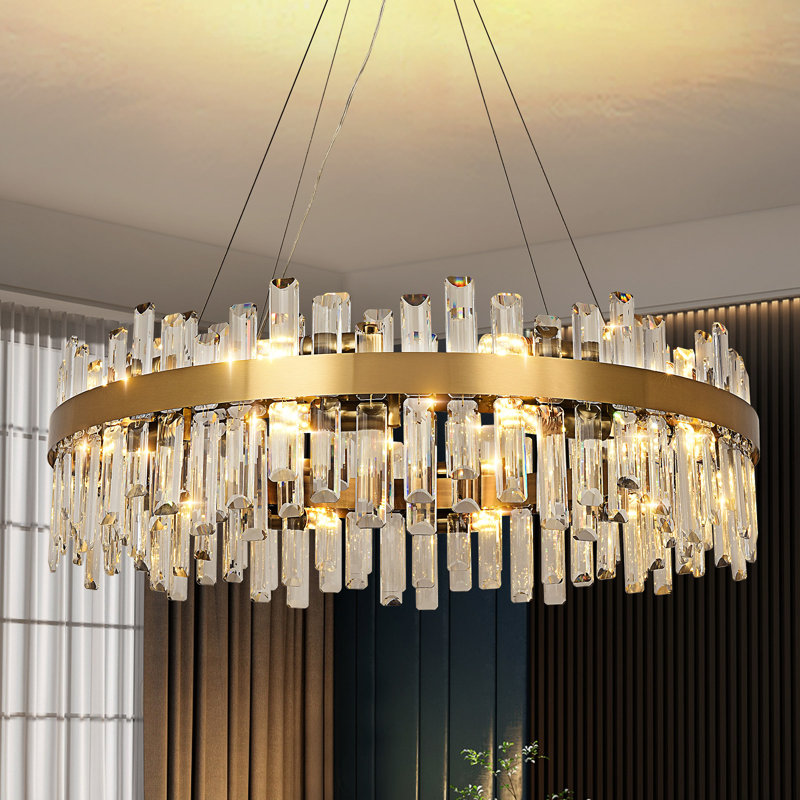 Bartolome Crystal Chandelier, 25cm H x 80cm W x 80cm D, 12 Lights, Gold