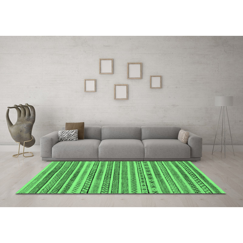 Keonda Washable Geometric Indoor Rug, Round 3'