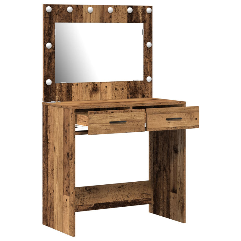 Engineered Wood 78.5 X 41 X 135 Cm Mirror, Old Wood