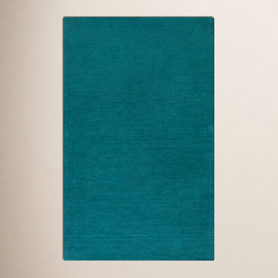 Girton Teal Hand-Woven Wool Rug