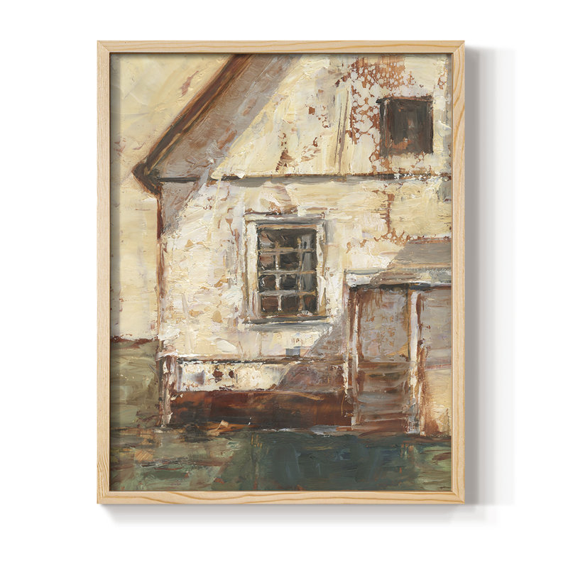 Sunlit Barn II, reproduction encadrée - bois massif, H 21 po x l 17 po