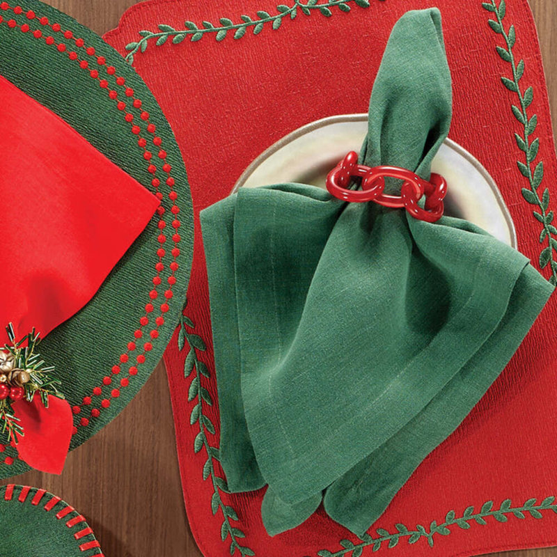 Riviera Linen Square Napkin, Rose