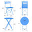 Ensemble de bistro 3 pièces pliable, ensemble de mobilier de patio pliable avec cadre de qualité supérieure, ensemble bistro et chaises d'extérieur-1156180705