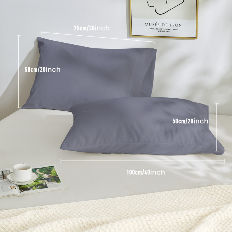 Double Brushed, Skin-Friendly Pillowcase set, Queen Pillow Case, Steel Gray