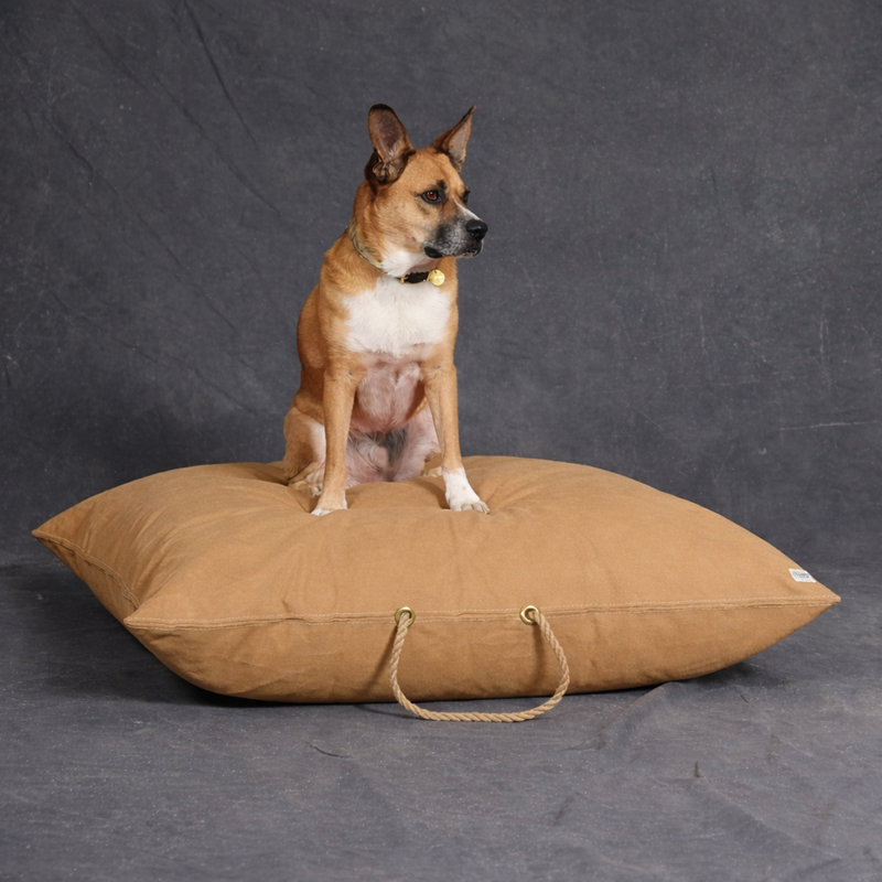  Lit pour chien, toile de coton cirée kaki - moyen, L 30 po x l 30 po, Kaki