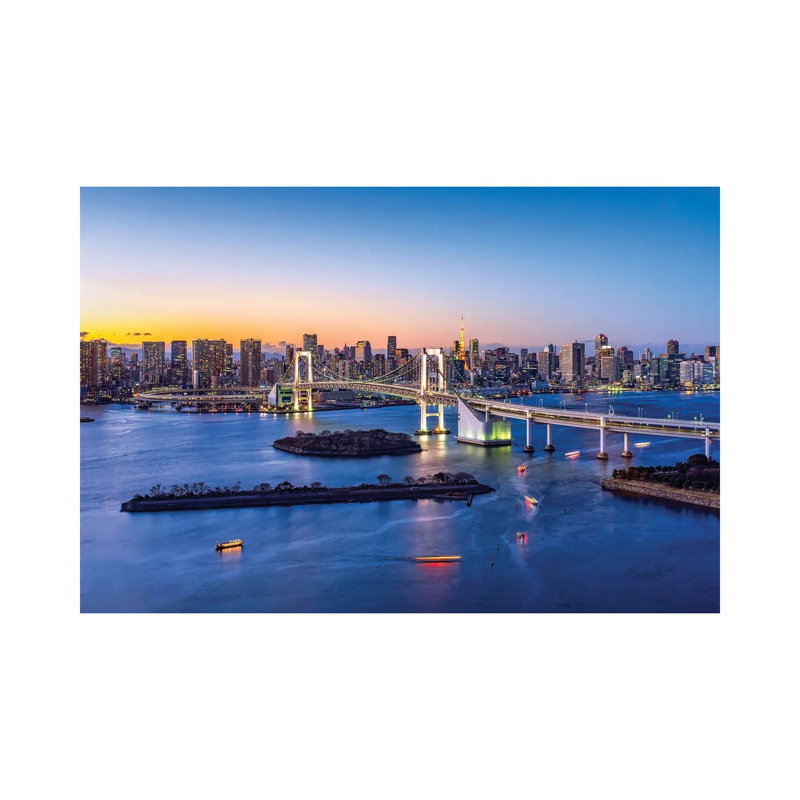 Rainbow Bridge and Tokyo Tower, Odaiba, Tokyo, Japan 1 Piece Wrapped Canvas Wall Art, 30.48 cm H x 45.72 cm W