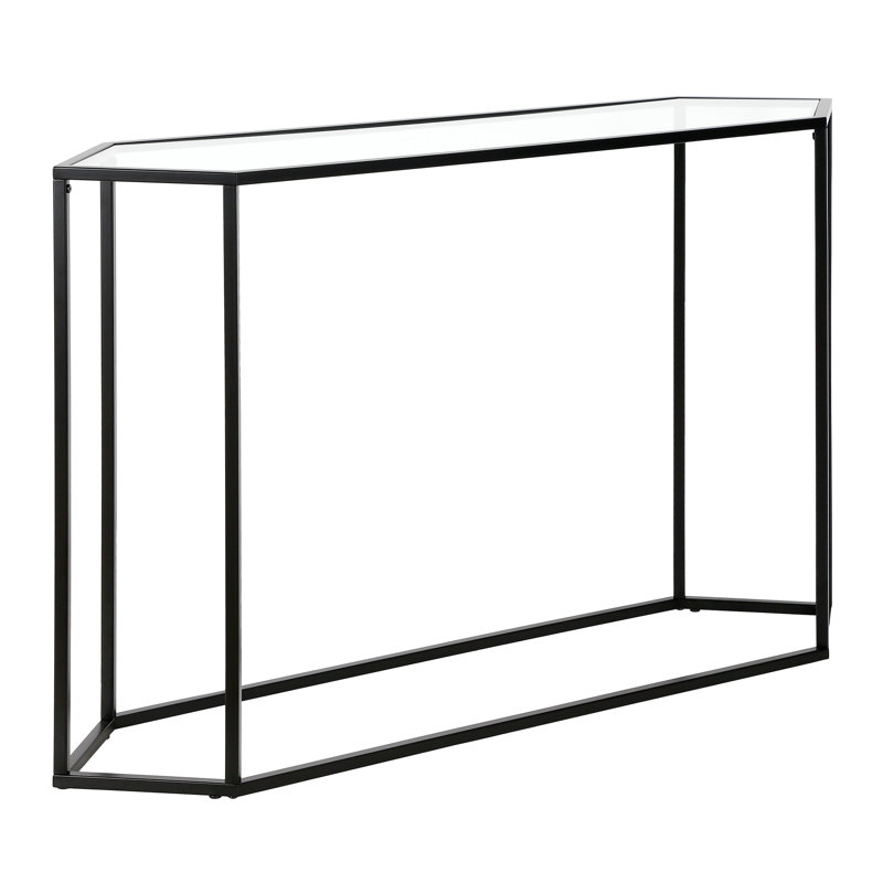 121.9cm Glass Top Console Table, Blackened Bronze