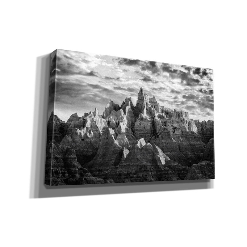 «Badlands Chiaroscuro» par Rick Berk, art mural sur toile, H 12 po x l 18 po x P 0,75 po