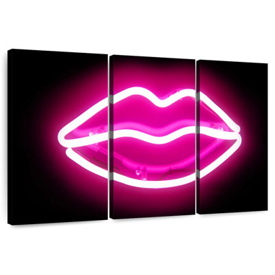 Shuttleworth Neon Lips Pink On Black