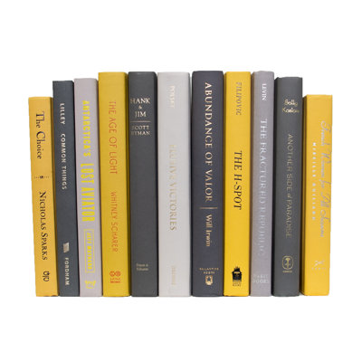 Livres décoratifs - Ensemble de livres Sunny Haze - 1 pied de livres jaunes