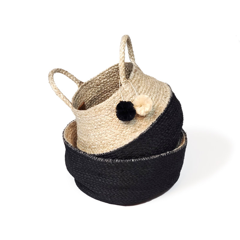 Panier en jute, H 9 po x l 12 po x P 12 po